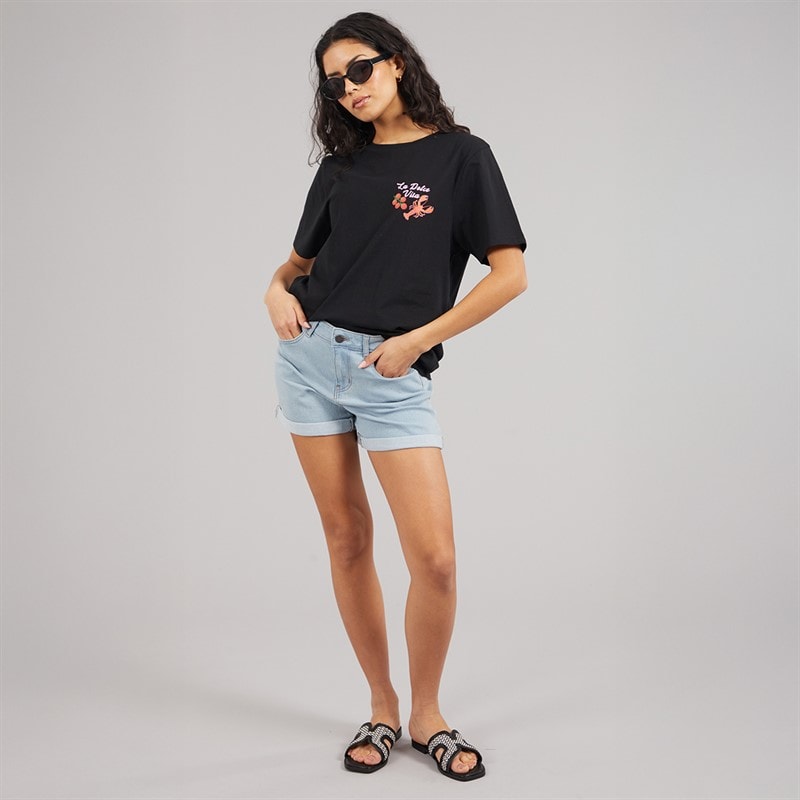 Weekend Vibes Womens Waffles T-Shirt Jet Black - Image 3