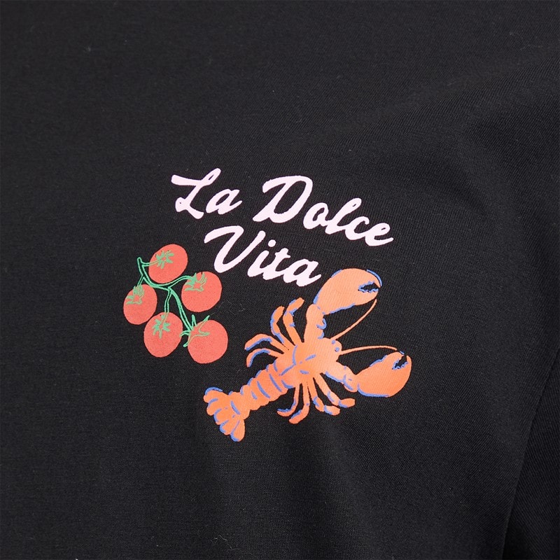 Weekend Vibes Womens Waffles T-Shirt Jet Black - Image 4