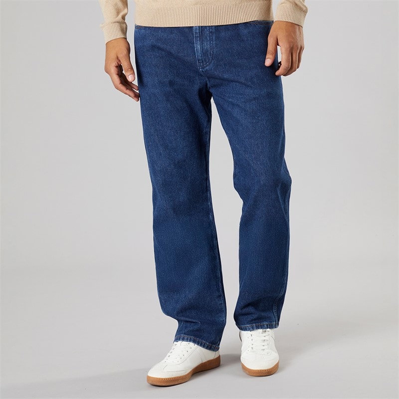 Wrangler Mens Frontier Relaxed Straight Jeans Polar Steel - Image 1