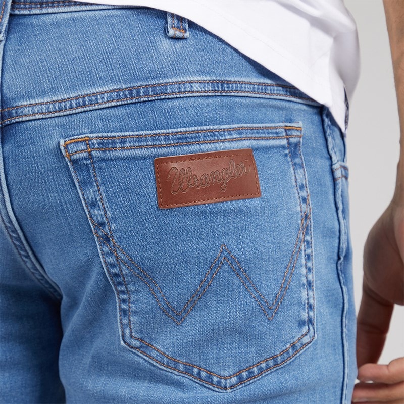 Wrangler Mens Texas Slim Jeans Light Visual - Image 3