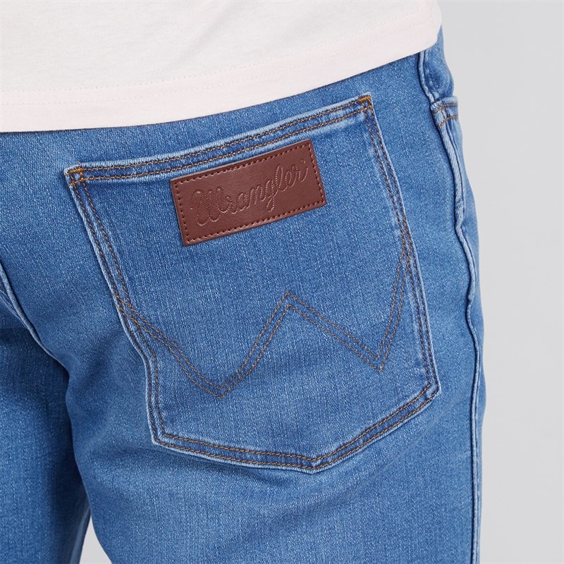 Wrangler Mens River Regular Tapered Jeans Light Visual - Image 3