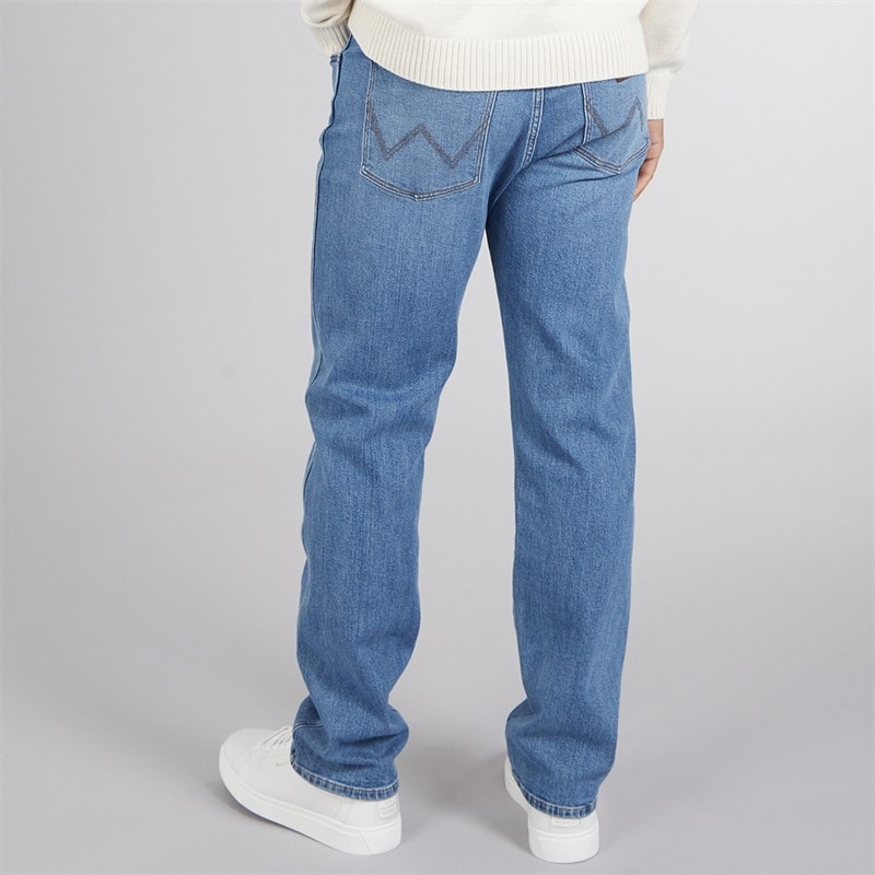 Wrangler Mens Frontier Relaxed Straight Jeans Sea Floor - Image 2