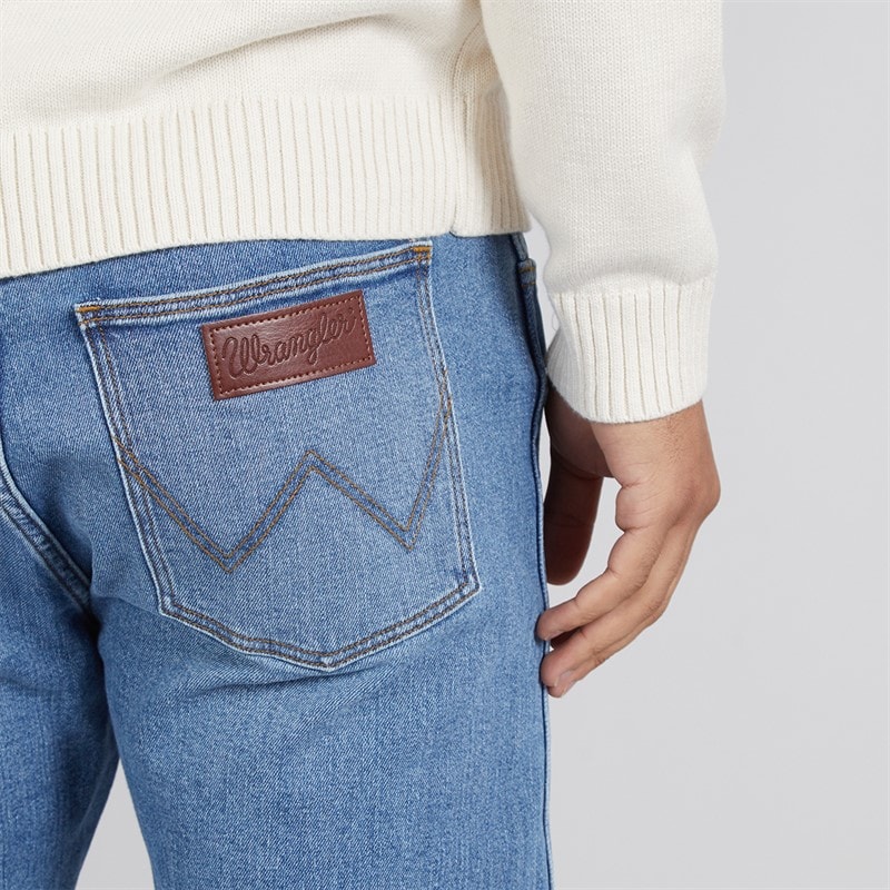 Wrangler Mens Frontier Relaxed Straight Jeans Sea Floor - Image 3