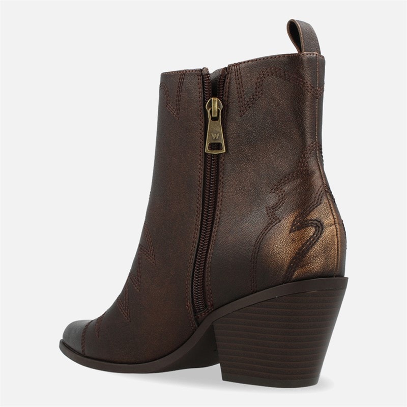 Wrangler Womens Mae Block Heel Boots Chestnut - Image 4