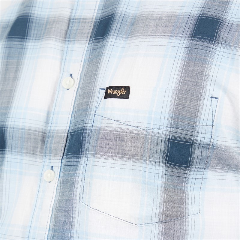 Wrangler Mens Short Sleeve Pocket Shirt Midnight Navy - Image 3