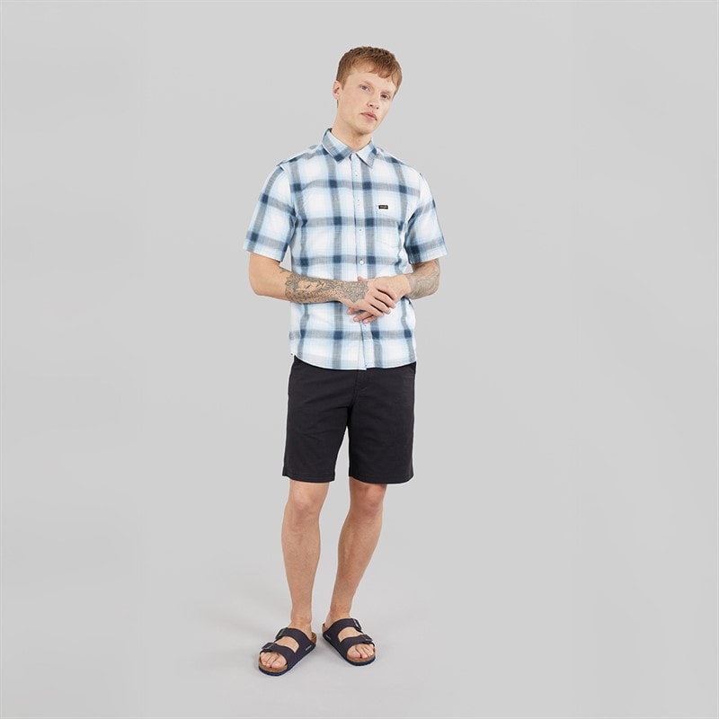 Wrangler Mens Short Sleeve Pocket Shirt Midnight Navy - Image 4
