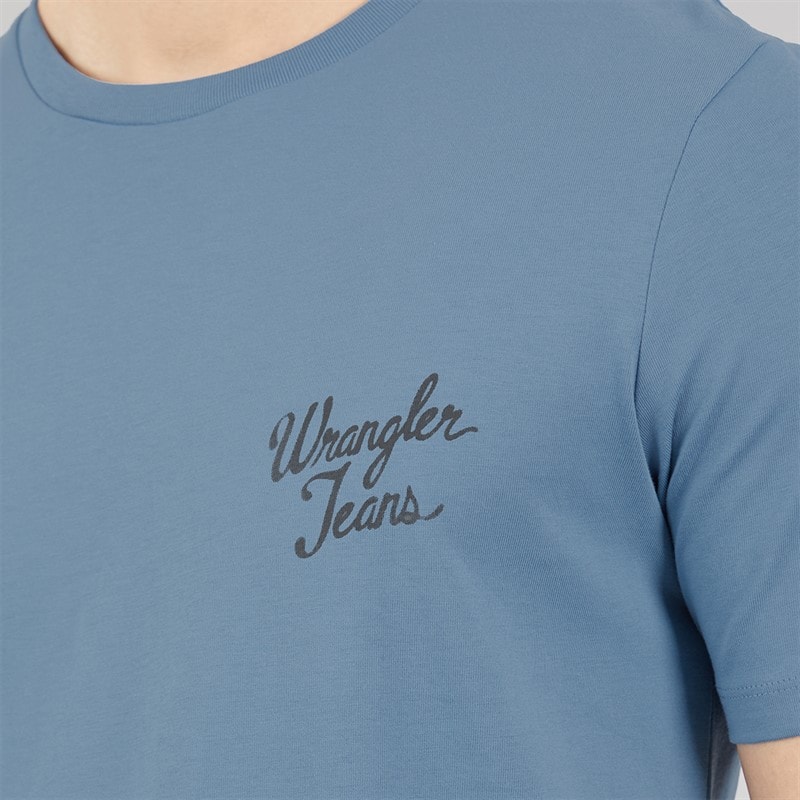 Wrangler Mens Logo T-Shirt Captains Blue - Image 3