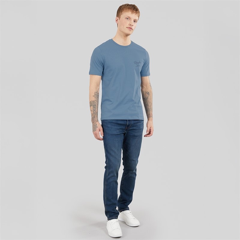 Wrangler Mens Logo T-Shirt Captains Blue - Image 4
