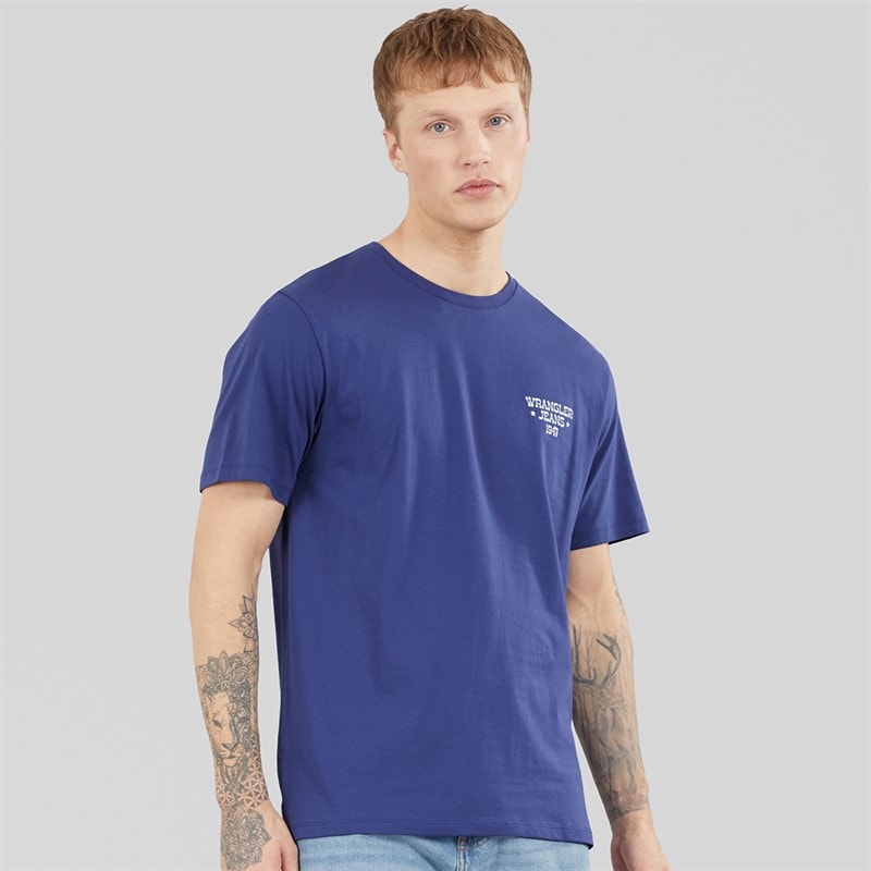 Wrangler Mens Graphic T-Shirt Navy - Image 2