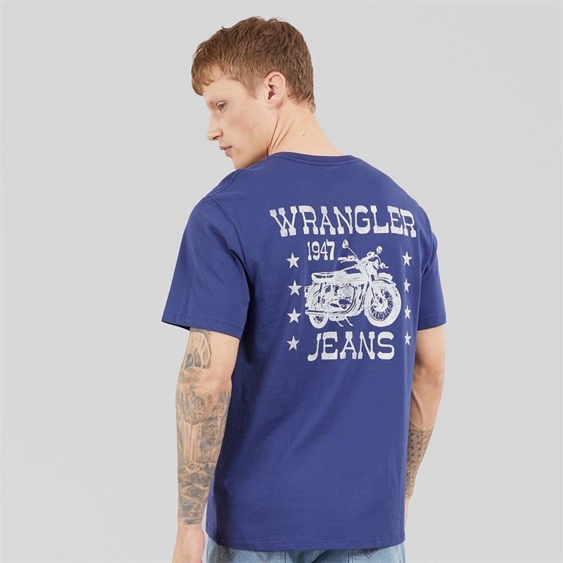 Wrangler Mens Graphic T-Shirt Navy - Image 5