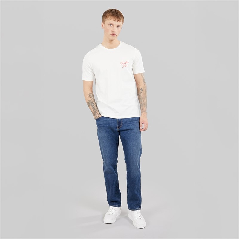 Wrangler Mens Logo T-Shirt Worn White - Image 4