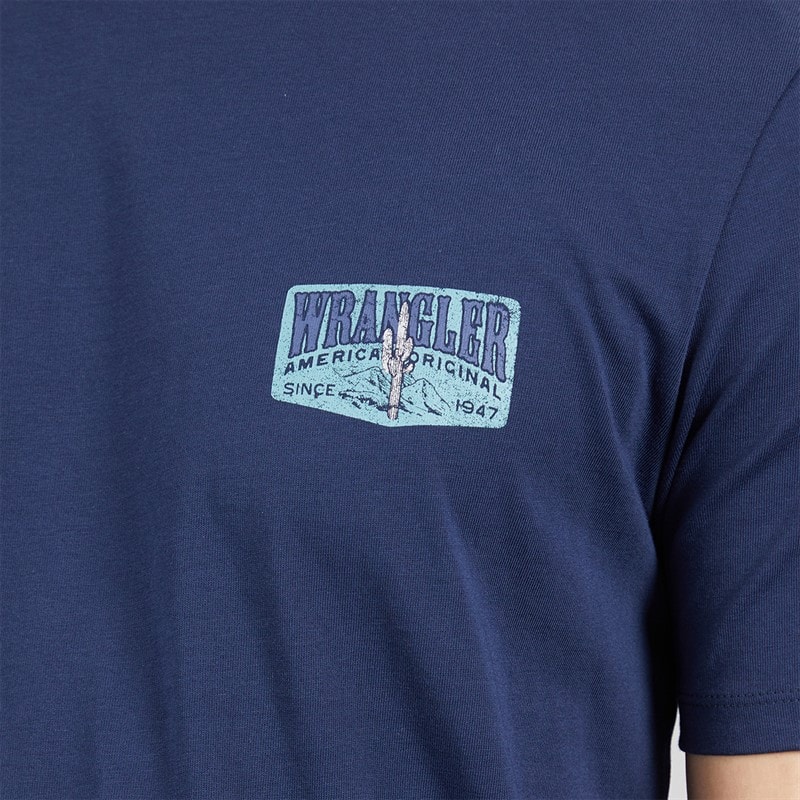 Wrangler Mens Graphic T-Shirt Navy - Image 3