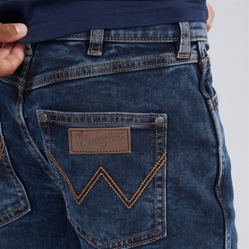 Wrangler Boys Greensboro Straight Fit Jeans Blue Black - Image 5