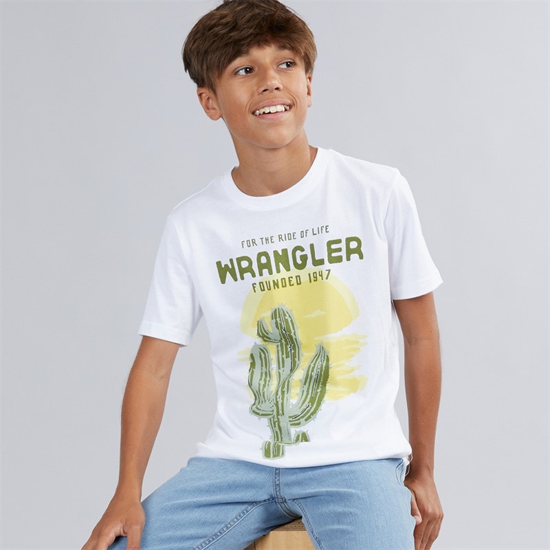 Wrangler Boys Western T-Shirt Bright White