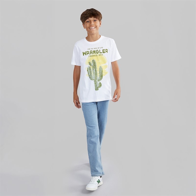 Wrangler Boys Western T-Shirt Bright White - Image 3