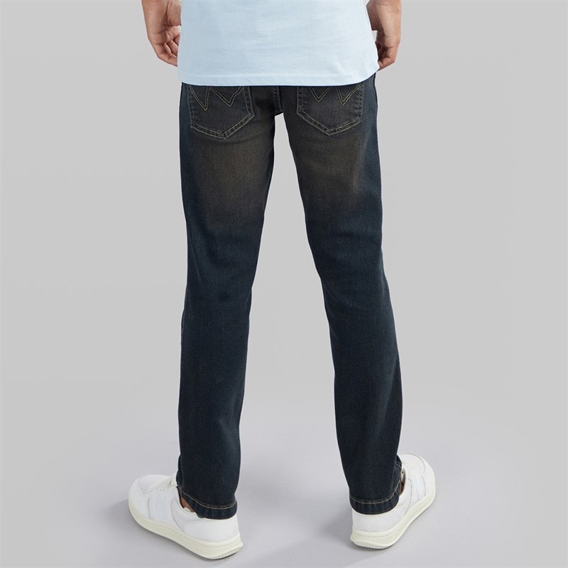 Wrangler Boys Greensboro Straight Fit Jeans Grey Tint Wash - Image 2