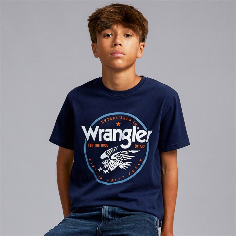 Wrangler Boys Eagle T-Shirt Navy Blazer