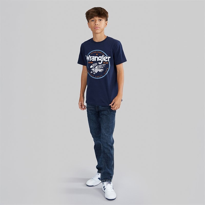 Wrangler Boys Eagle T-Shirt Navy Blazer - Image 4