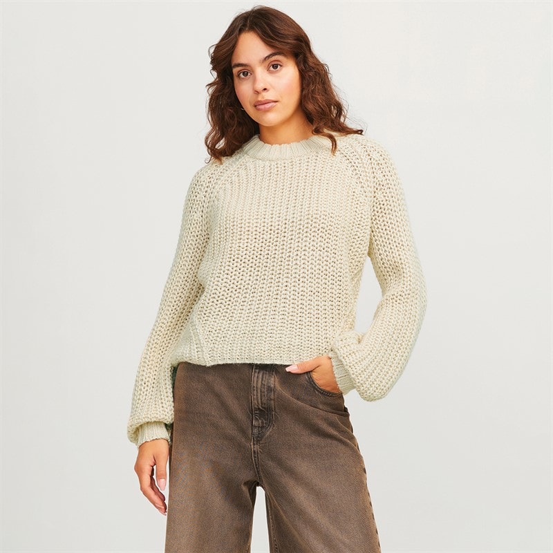 JJXX Womens Kelly Chunky Jumper Bone White - Image 3