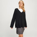 JJXX Womens Lucca V-Neck Jumper Black