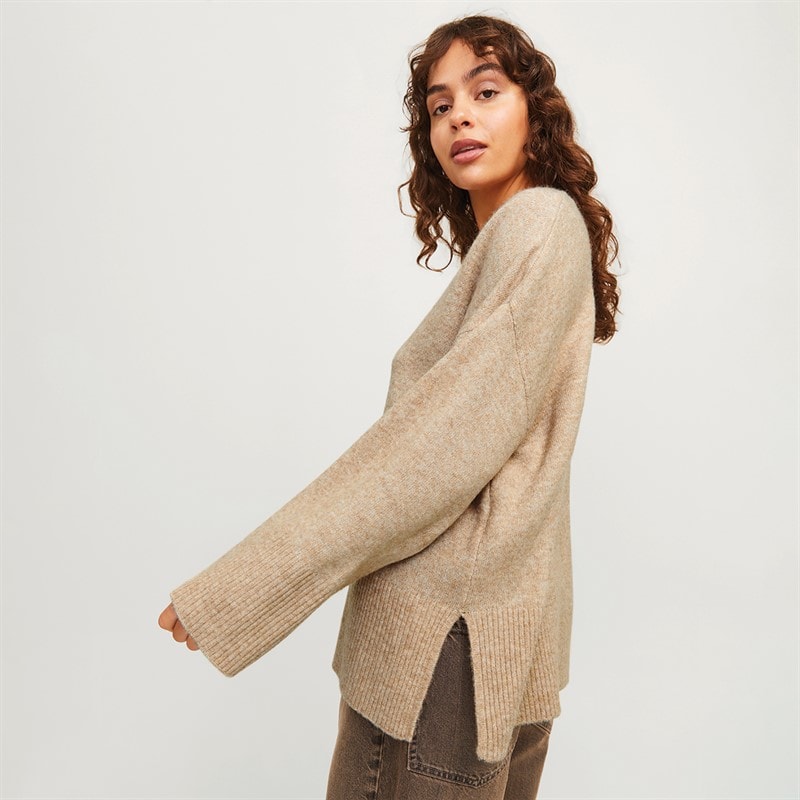 JJXX Womens Lucca V-Neck Jumper Peyote - Image 3