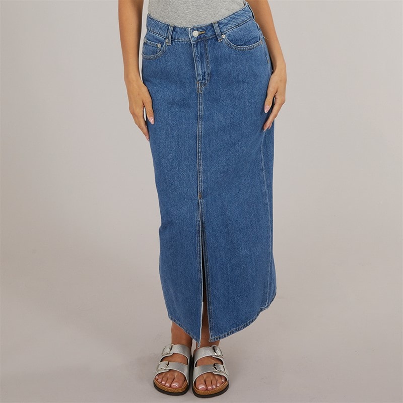 JJXX Womens Aura Long Denim Skirt Medium Blue Denim