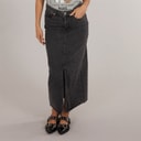 JJXX Womens Aura Long Denim Skirt Grey Denim