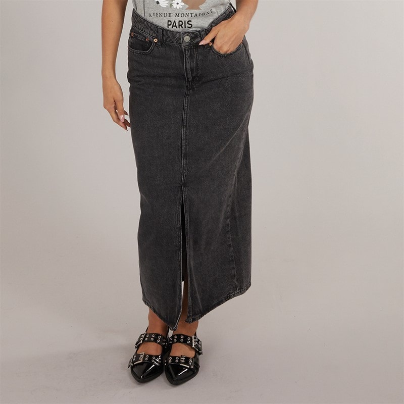 JJXX Womens Aura Long Denim Skirt Grey Denim