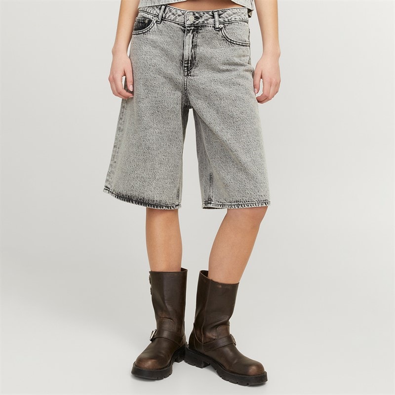 JJXX Womens Aura Long Denim Jorts Light Grey Denim