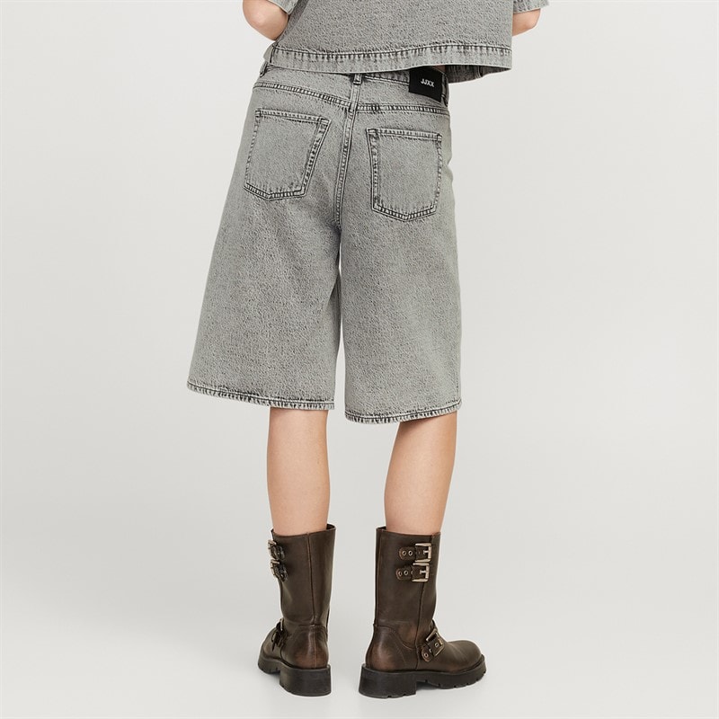 JJXX Womens Aura Long Denim Jorts Light Grey Denim - Image 2