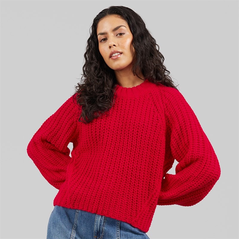 JJXX Womens Kelly Crew Neck Knitted Jumper Barberry - Image 3