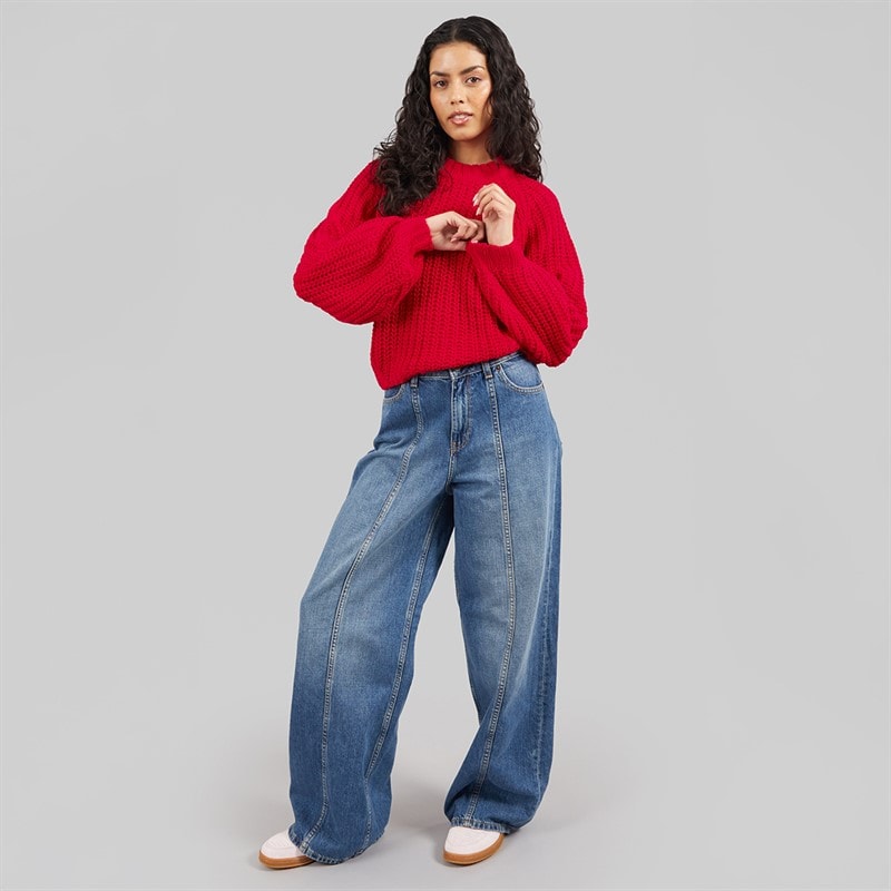 JJXX Womens Kelly Crew Neck Knitted Jumper Barberry - Image 4