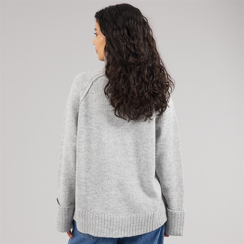 JJXX Womens Ellinora Roll Neck Knit Jumper Light Grey Melange - Image 2