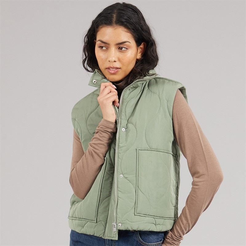 JJXX Womens Serena Quilted Vest Sea Spray - Image 1