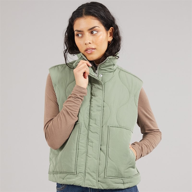 JJXX Womens Serena Quilted Vest Sea Spray - Image 3