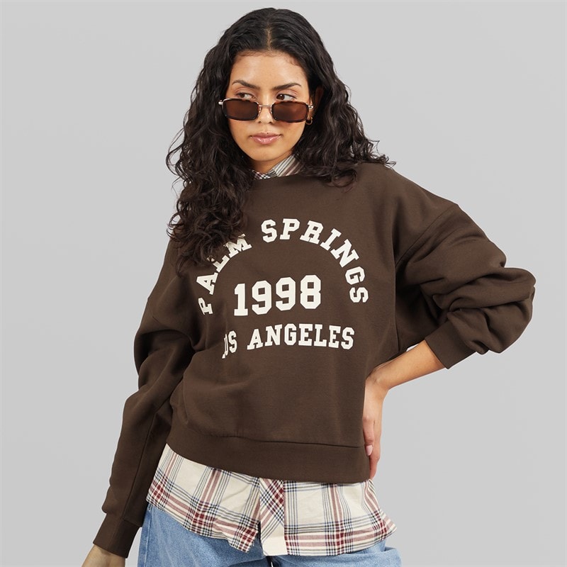 JJXX Womens Merle Crew Sweatshirt Brackenprint Palm Springs Brackenprint:Palm Springs - Image 3