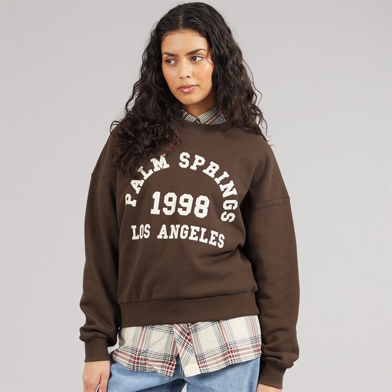 JJXX Womens Merle Crew Sweatshirt Brackenprint Palm Springs Brackenprint:Palm Springs - Image 5