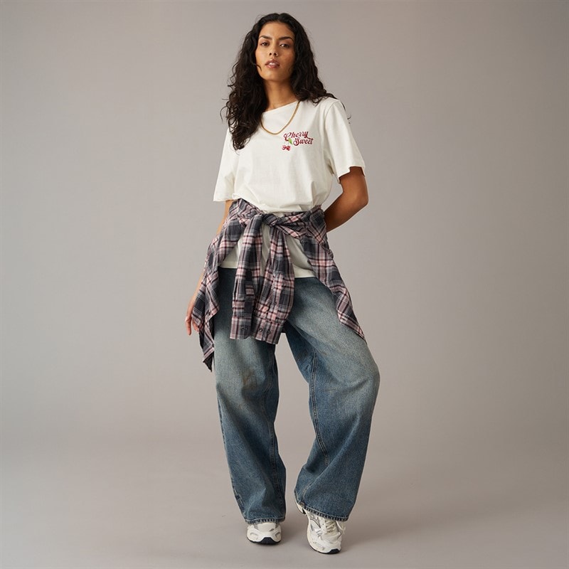 JJXX Womens Kyoto Wendy Baggy Jeans Medium Blue Denim - Image 4