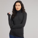 JJXX Womens Nova Long Sleeve High Neck T-Shirt Black