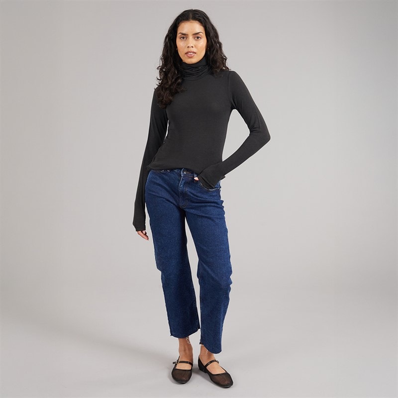 JJXX Womens Nova Long Sleeve High Neck T-Shirt Black - Image 3