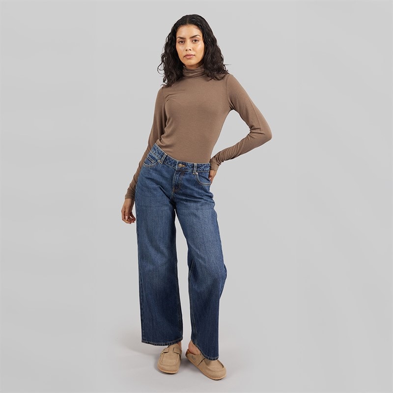 JJXX Womens Nova Long Sleeve High Neck T-Shirt Brown Lentil - Image 5