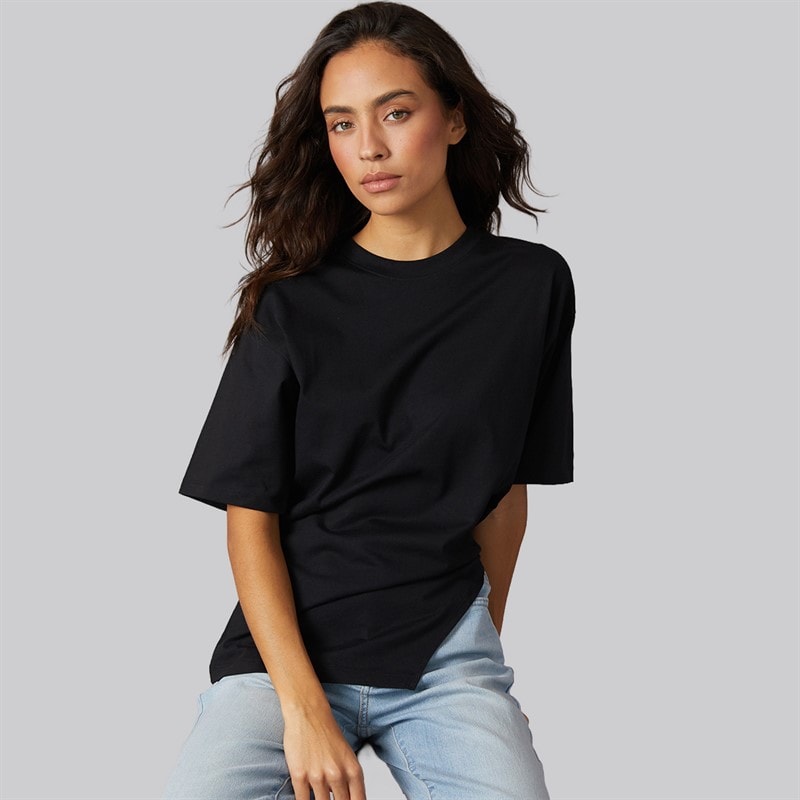 JJXX Womens Annabell Asymmetric T-Shirt Black
