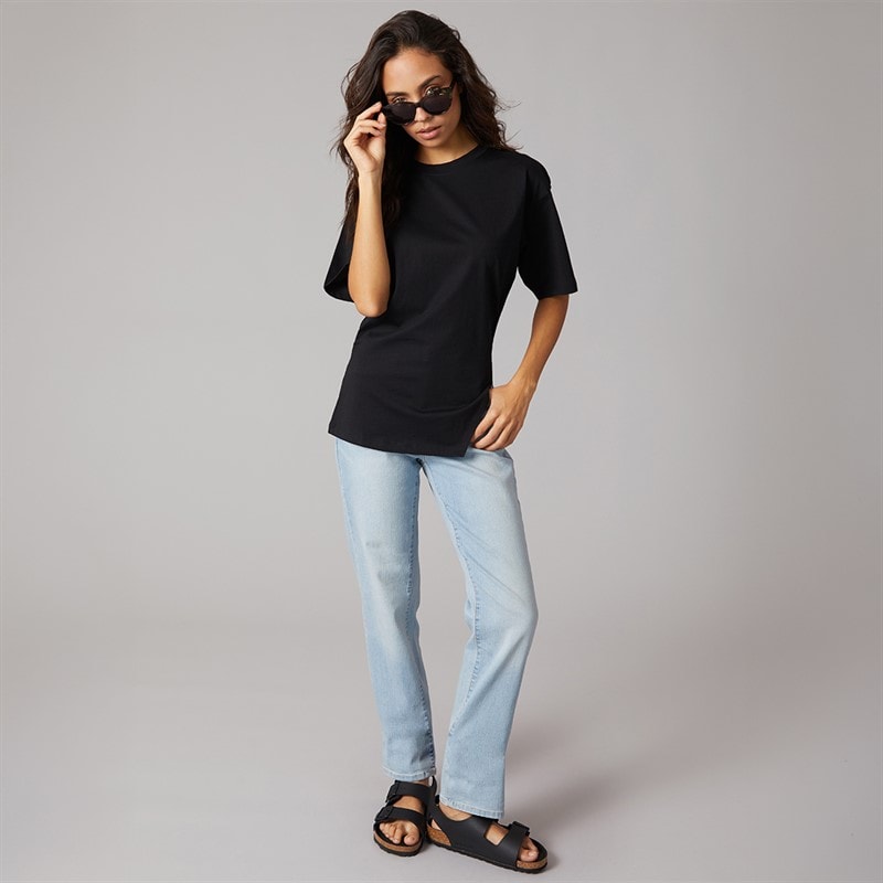 JJXX Womens Annabell Asymmetric T-Shirt Black - Image 4
