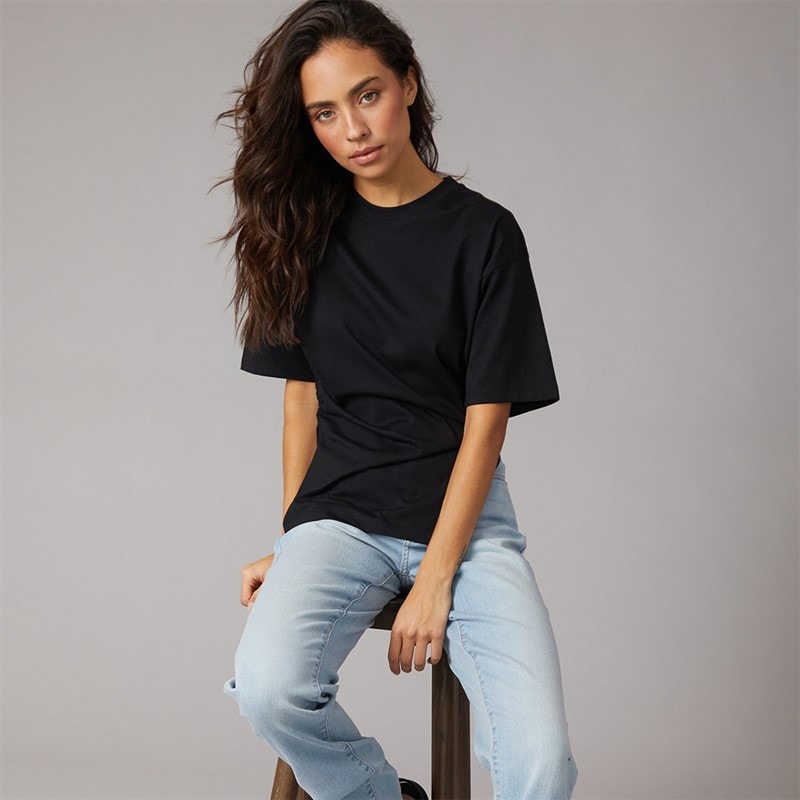 JJXX Womens Annabell Asymmetric T-Shirt Black - Image 5