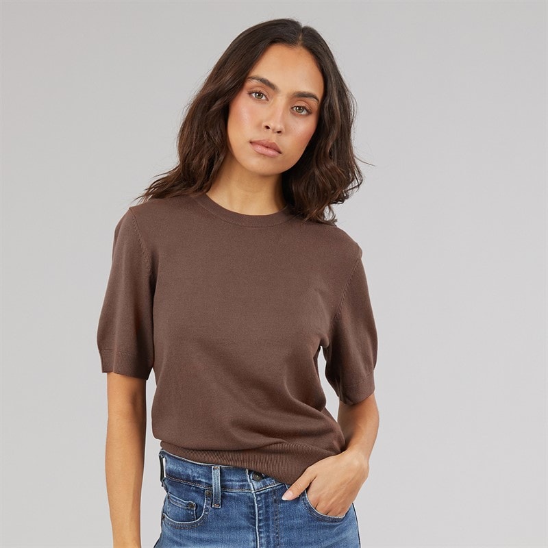 JJXX Womens Layla Knitted T-Shirt Bracken