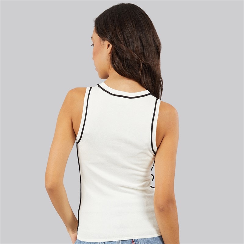 JJXX Womens Evelyn Knitted Vest Vanilla Ice/Black - Image 2