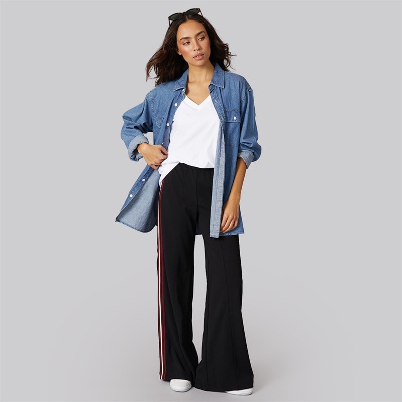 JJXX Womens Ida Nancy Wide Leg Trousers Black Tape - Image 4
