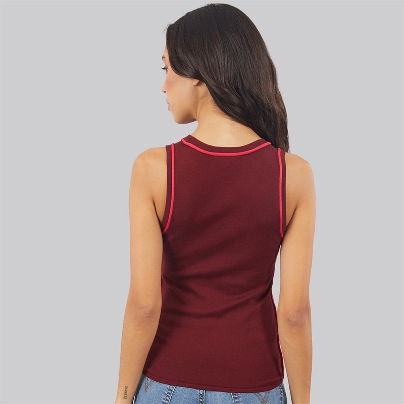 JJXX Womens Evelyn Knitted Vest Carbernet/Barberry - Image 2