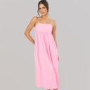 JJXX Womens Linen Blend Stripe Maxi Dress Pink Lady