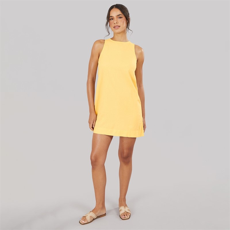 JJXX Womens Linen Blend Mini Dress Sunlight - Image 3